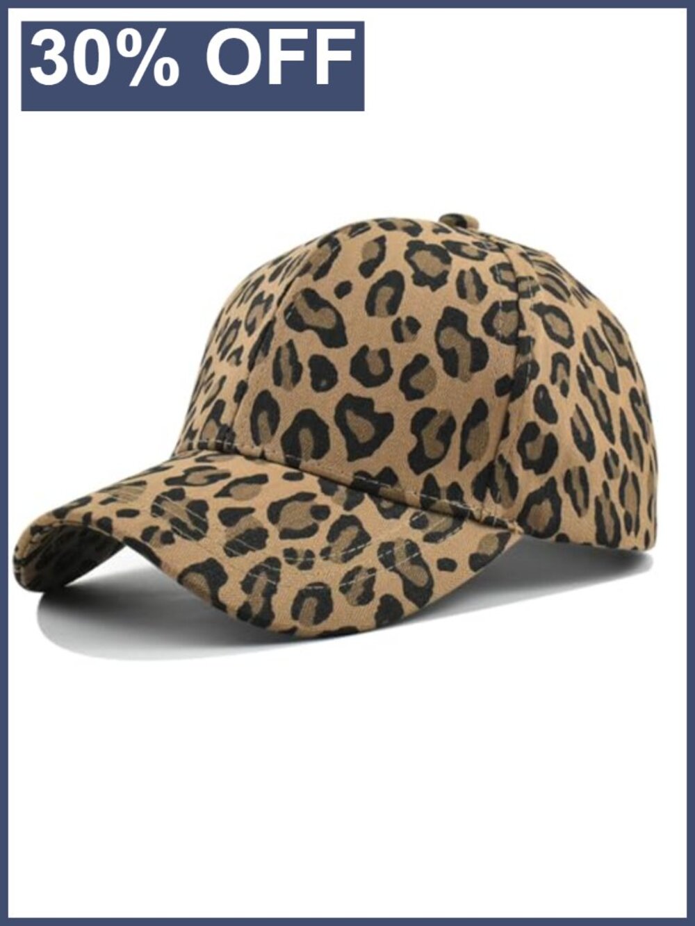 Leopard Print Trucker Hat Adjustable Baseball Cap Cotton Blend Unisex Golf